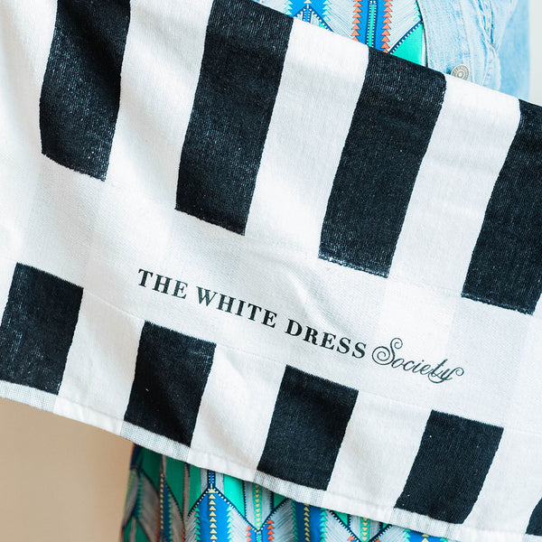 The White Dress Society Large Striped Cotton Beach Towel