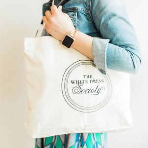 The White Dress Society Cotton Canvas Logo Tote